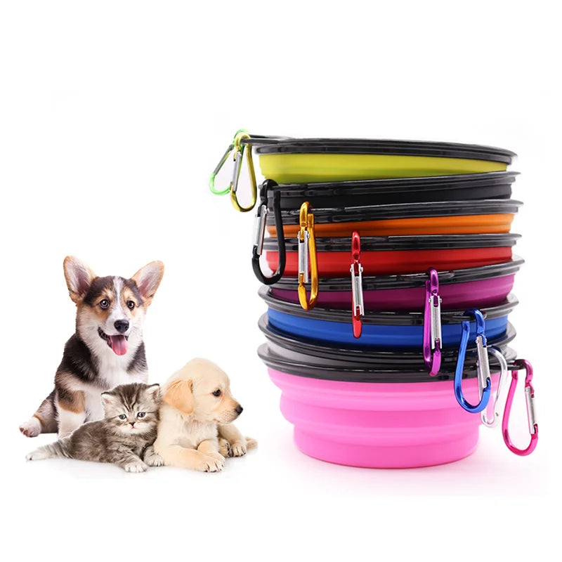 350ML Foldable Silicone Pet Bowl Portable Puppy Food Container Collapsible Feeder