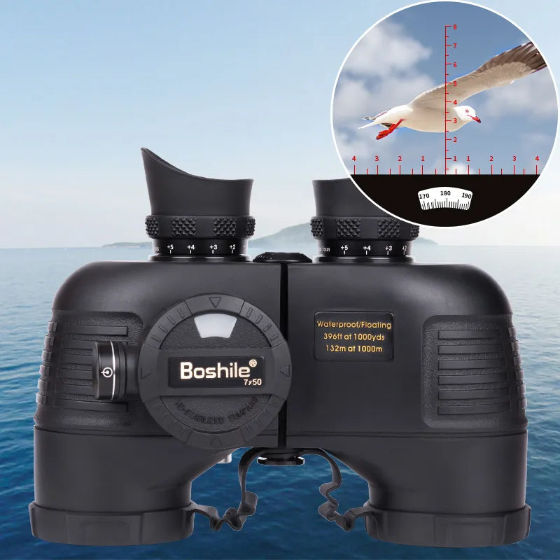 Military Nautical HD with Rangefinder Compass Telescope Nitrogen Waterproof Powerful