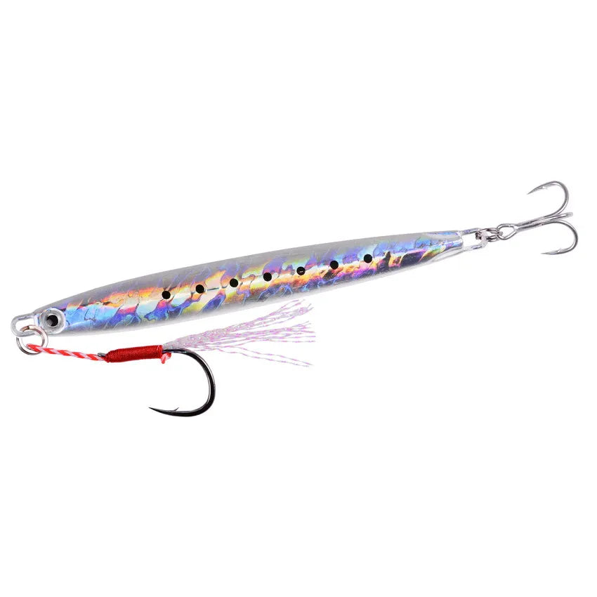 1Pc Long Metal Jig Fishing Lure Slow Cast Jigging Spoon 10G 20G 30G 40G SeaBass Lure