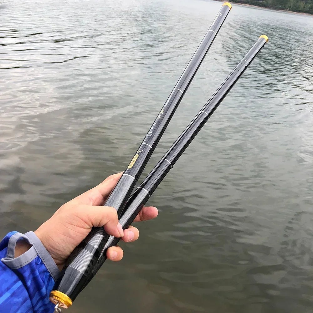 3.6M -7.2M Carbon Fiber Fishing Rod Telescopic Ultra-light Hard Pole for Stream