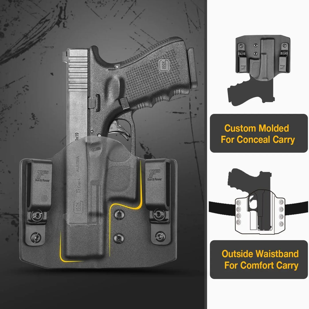 CZ Holsters OWB Kydex Holster Fit CZ P07 / CZ P09 / CZ P10C Pistol Tactical Concealed Carry Adjustable Retention-Right Gun Bags