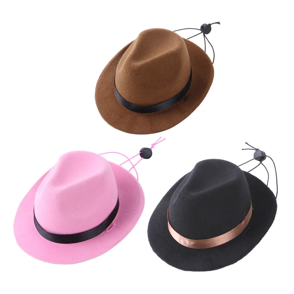 Pet Dog Cowboy Hat Headgear Cat Funny Headwear Outdoor Adjustable Dog Caps