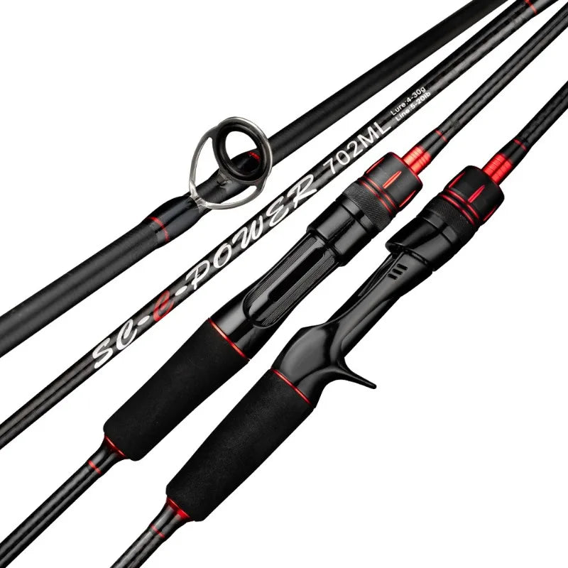 3 Tips Bass Fishing Rod Carbon Fiber Spinning/Casting Lure Pole Bait Weight 4-35G Line