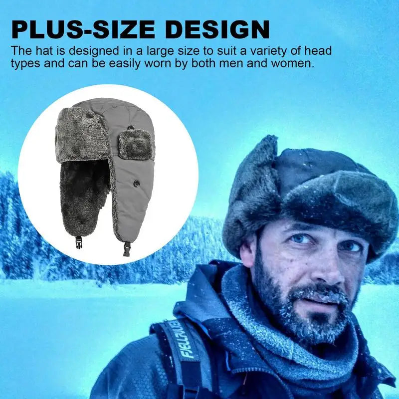 Trooper Hats Cozy Winter Warm Hunting Trapper Caps Outdoor Sports Supplies Windproof