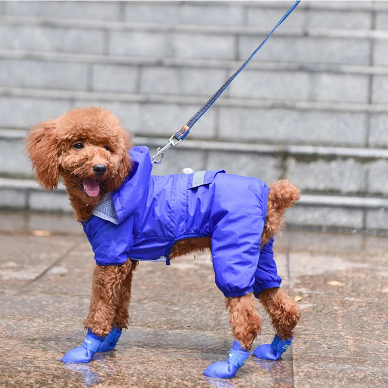 4Pcs Pet WaterProof Rainshoe Anti-slip Rubber Boot For Small Medium Large Dogs Cats