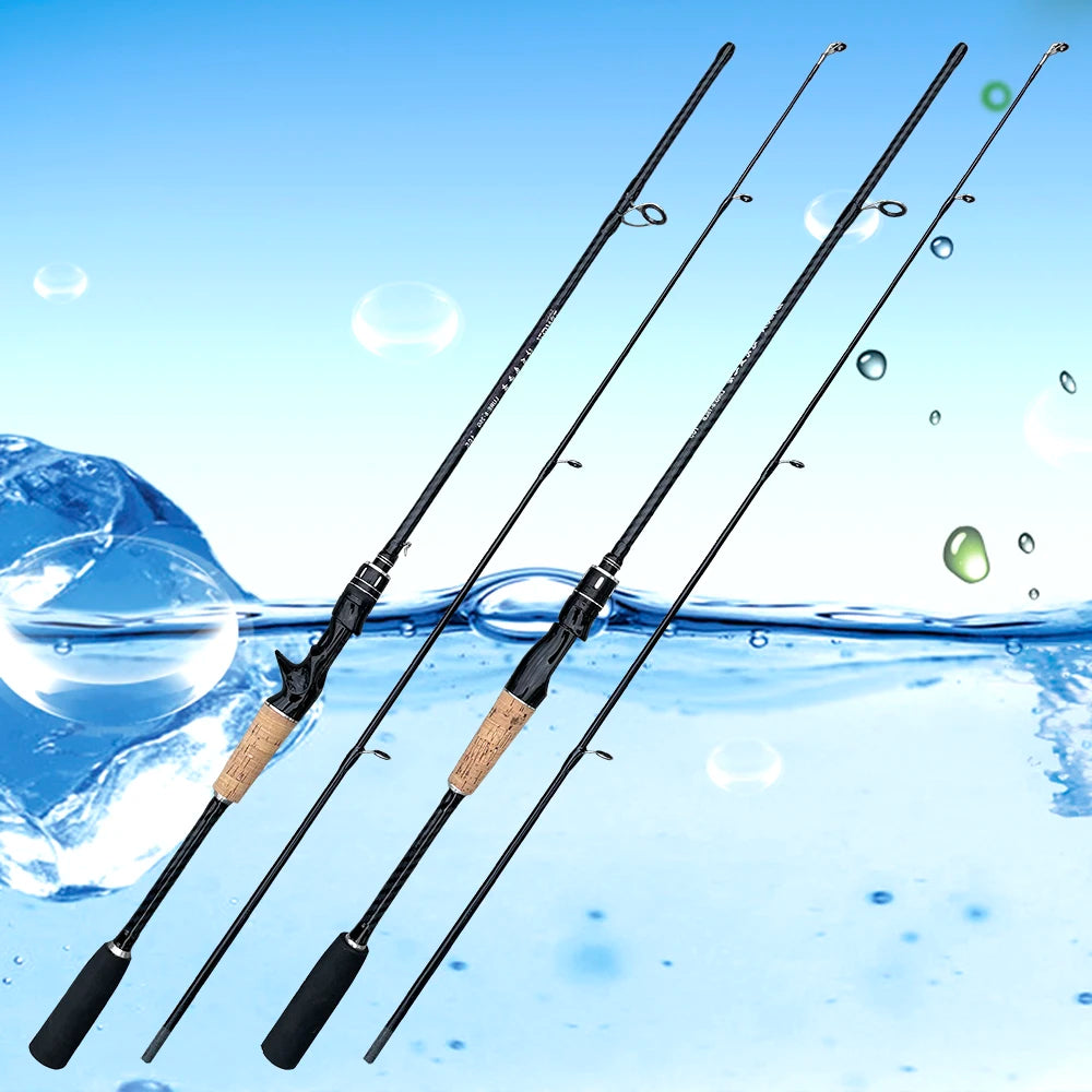 Baitcasting Spinning Travel Carbon 2 Section Fishing Rods Casting Weight