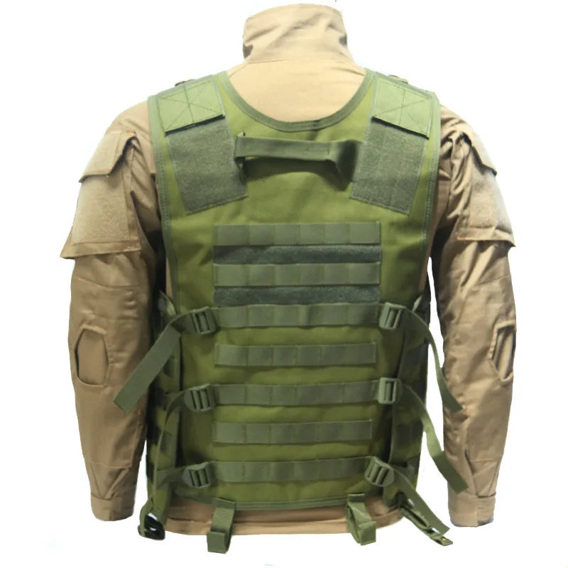 Adjustable Tactical Molle Military Camo Vest Airsoft Field Combat Load Carrier Outdoor