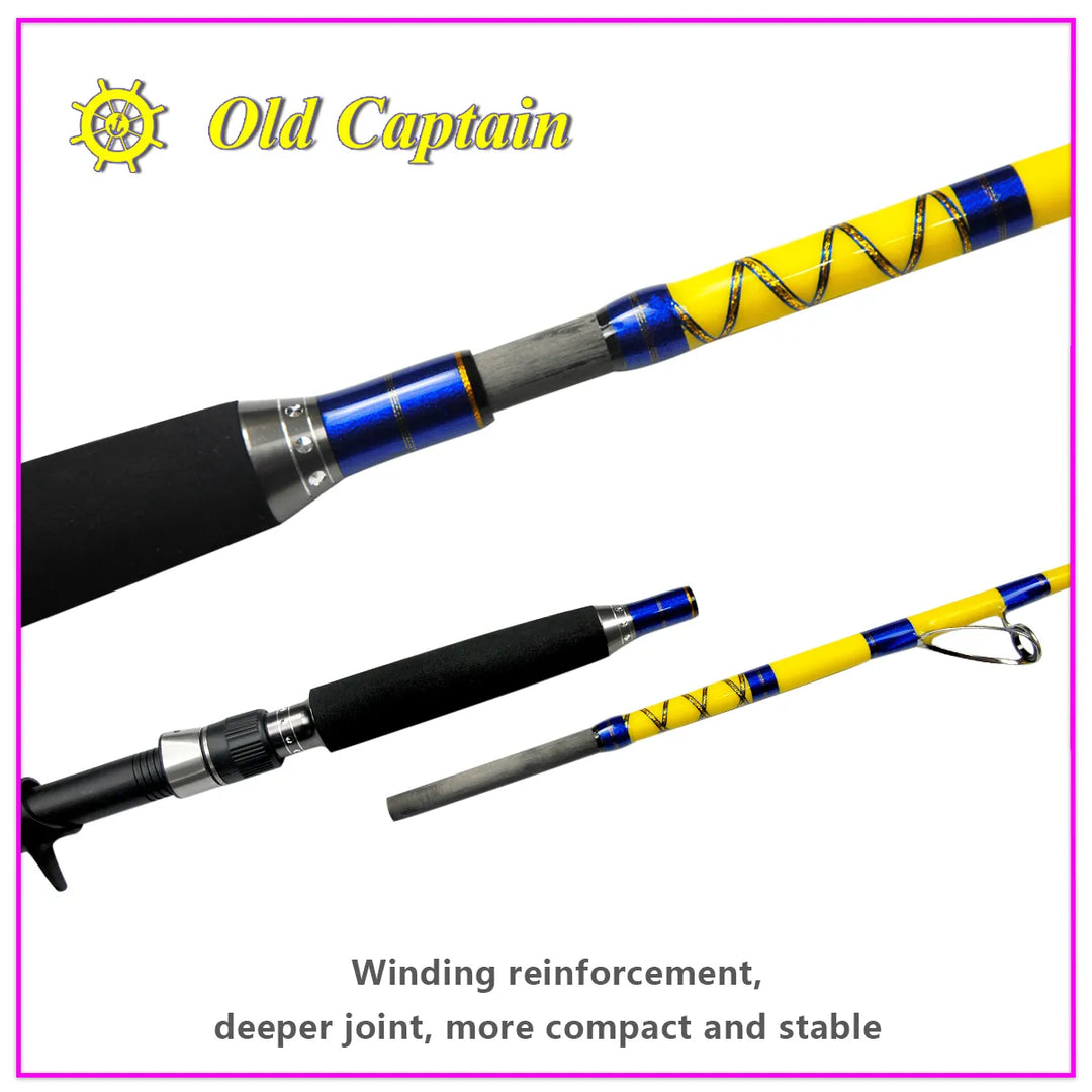 Old Captain 1.6m 5 feet Very Strong Solid Tip Slow Jigging Rod Casting XH action