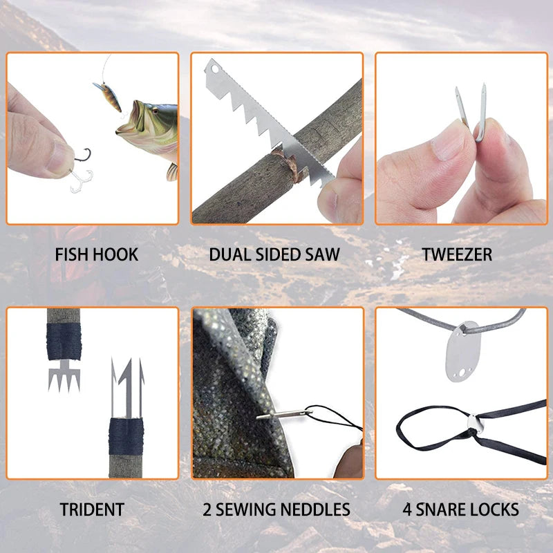 Outdoor Survival Tool Card Stainless Hunting Fishing Cards Camping Supply Multifunctional