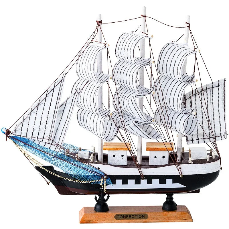 New Wooden Sailboat Model Office Living Room Decoration Crafts Nautical Decoration