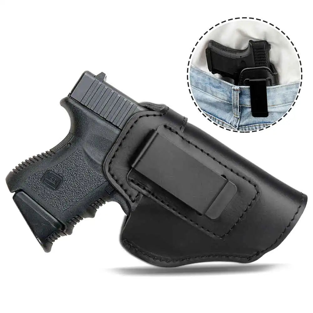 Left RIGHT Tactical Leather Holster for Concealed Carry Airsoft IWB Gun Holsters for Glock 17 19 43X Sig P365 9mm for Hunting