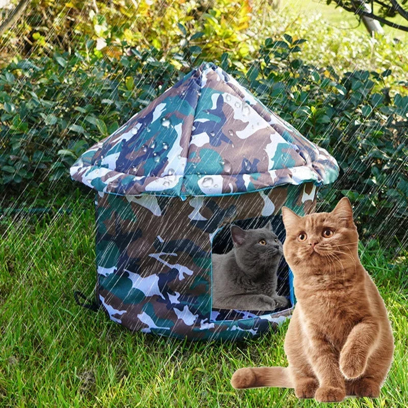 Outdoor Waterproof Cats Dog Houses Foldable Warm Winter Tent Bed for Small Medium