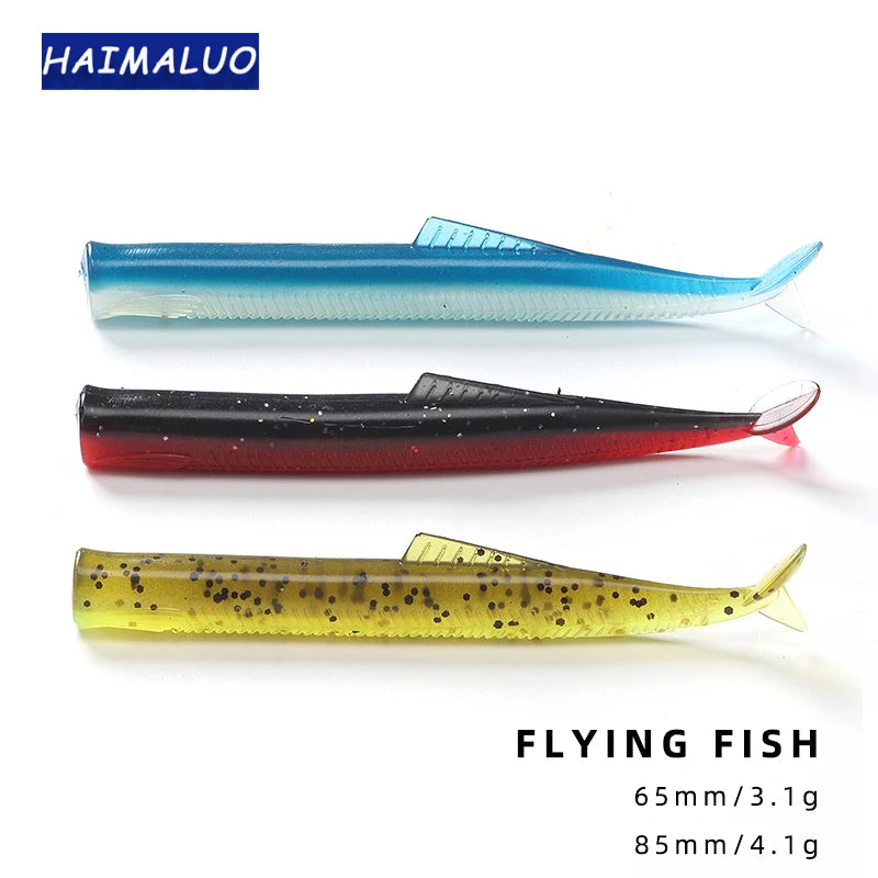 HAIMALUO Flying Soft Fishing Lure Tail Jig Minnow New SAND EEL Artificial Plastic