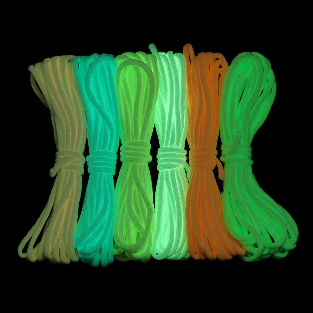 Vilead Wholesale Luminous 4mm Paracord Outdoor Rope Survival Gadgets Ropes Parachute Cord Lanyard Clothesline Paracord Keychain