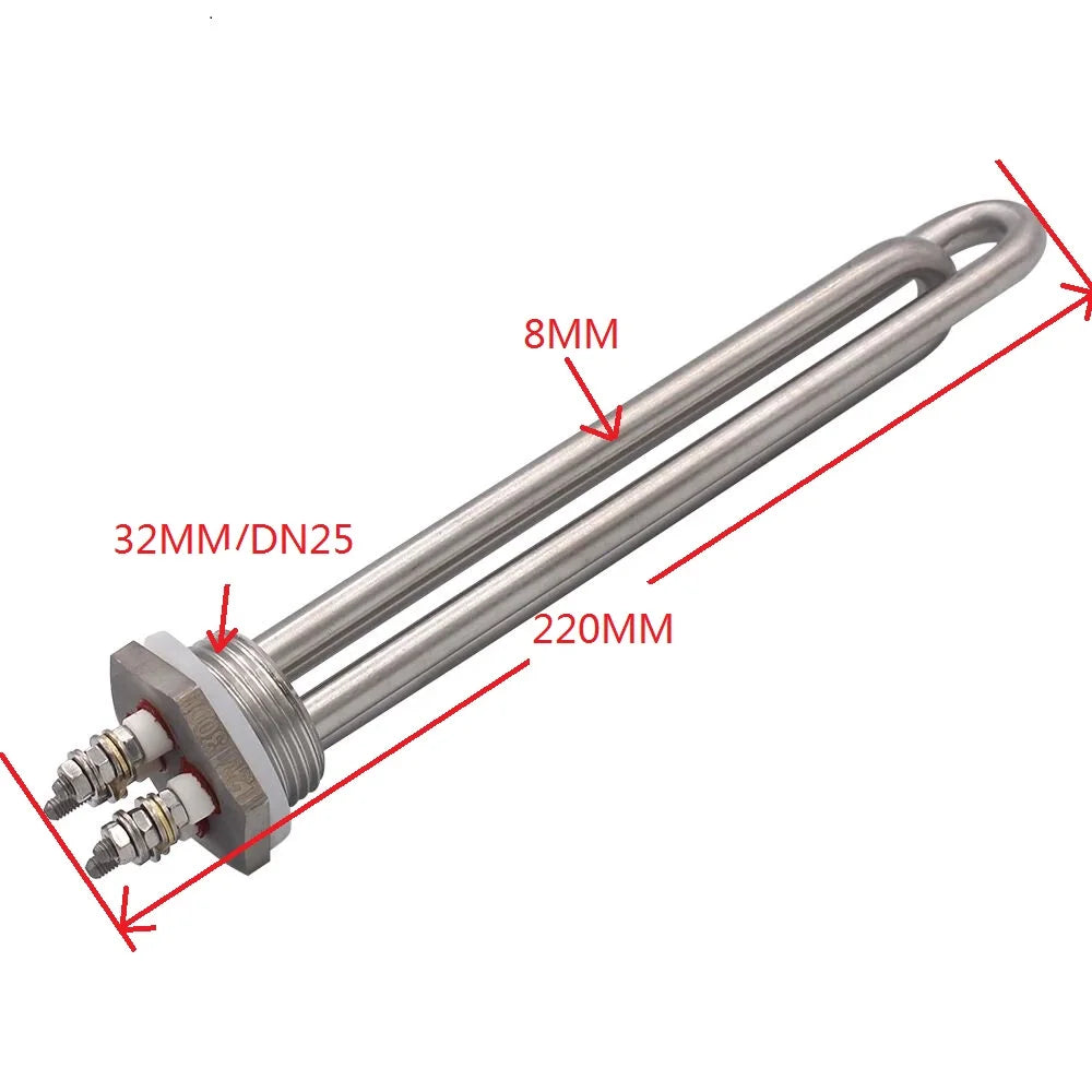 DN25 DC Heater Electric Tubular 24V 36V 48V  (OD32MM) 300W 600W 900W 1200W 1500W Solar Water Heating Element Camping Car