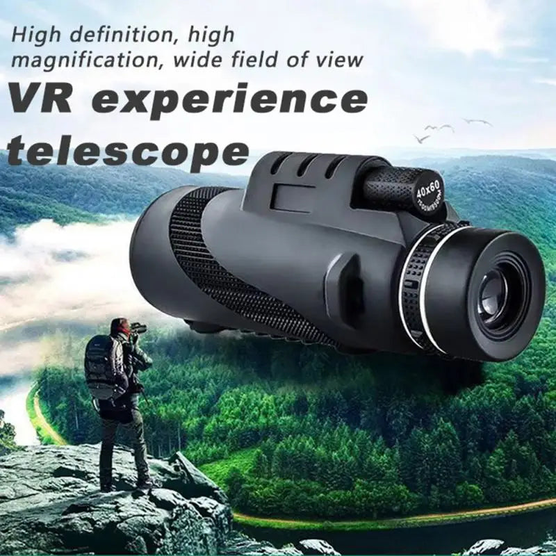 80X100 HD Monocular Telescope Long Range Zoom Telescop With Tripod Phone Clip