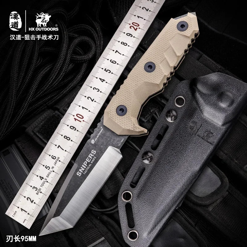 HX OUTDOORS Fixed Blade Knife with G10 Handle Survival Hunting Camping Tool Tactical Outdoor Knife EDC Tool