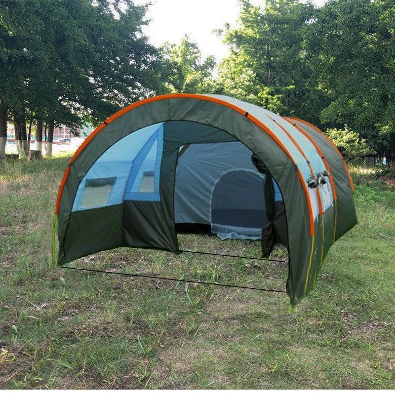 Doule Layer Tunnel Tent 5-10 person Outdoor Camping Family Tent Tourist House