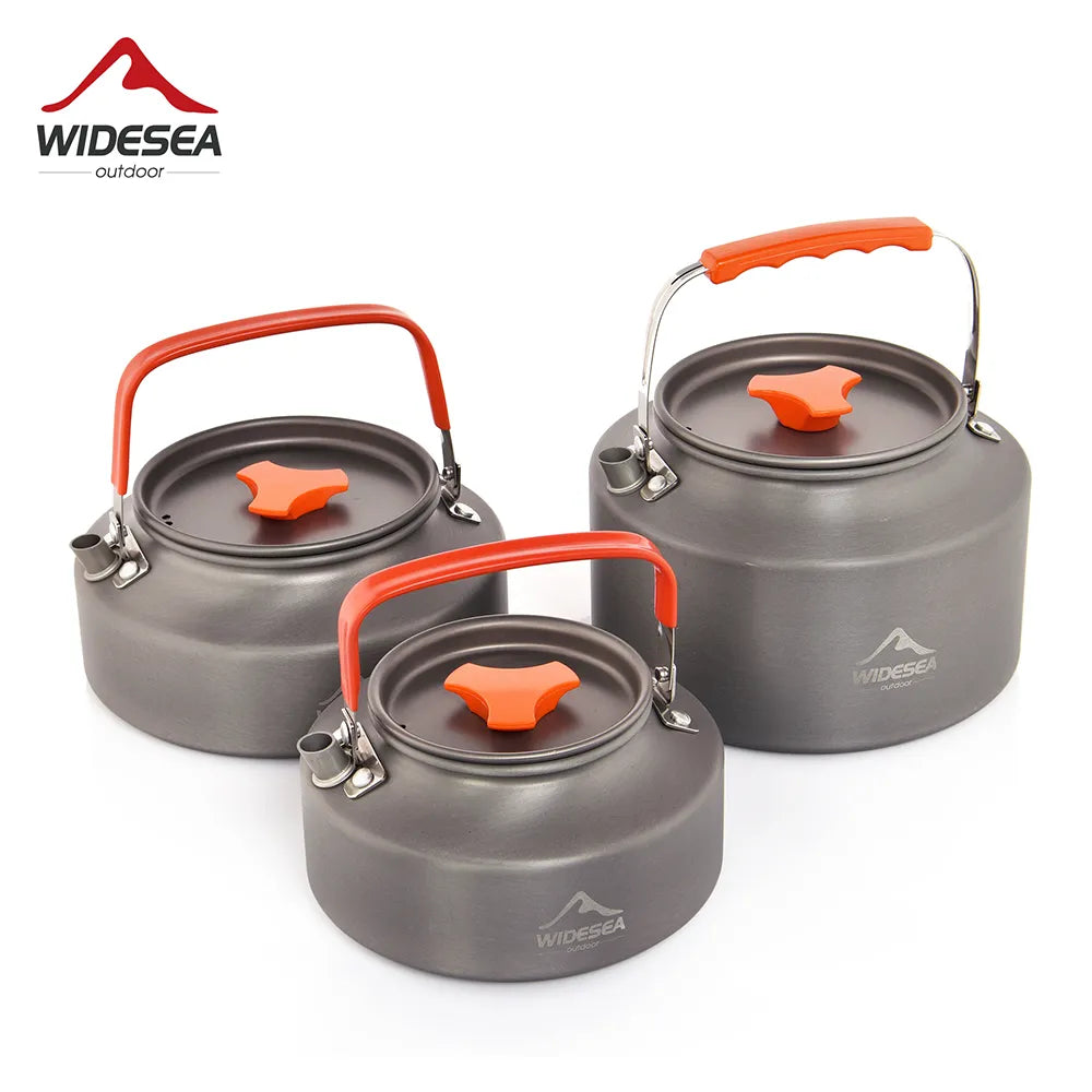 Widesea 1.1L 2L1.5L Camping Water Kettle Outdoor Coffee Kettle Tableware Picnic Set