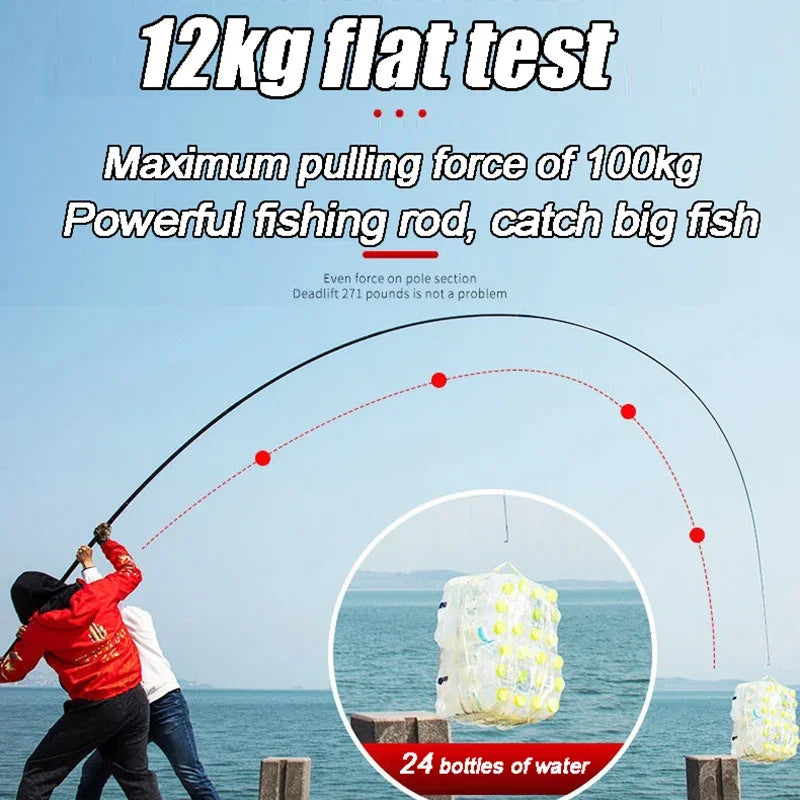 8M/9M/10M/11M/12M/13M Super Light long Hard Carbon Fiber Hand Fishing Rod high quality Telescopic Fishing Pole Stream