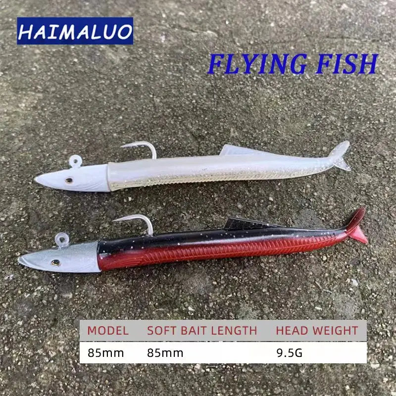 HAIMALUO Flying Soft Fishing Lure Tail Jig Minnow New SAND EEL Artificial Plastic