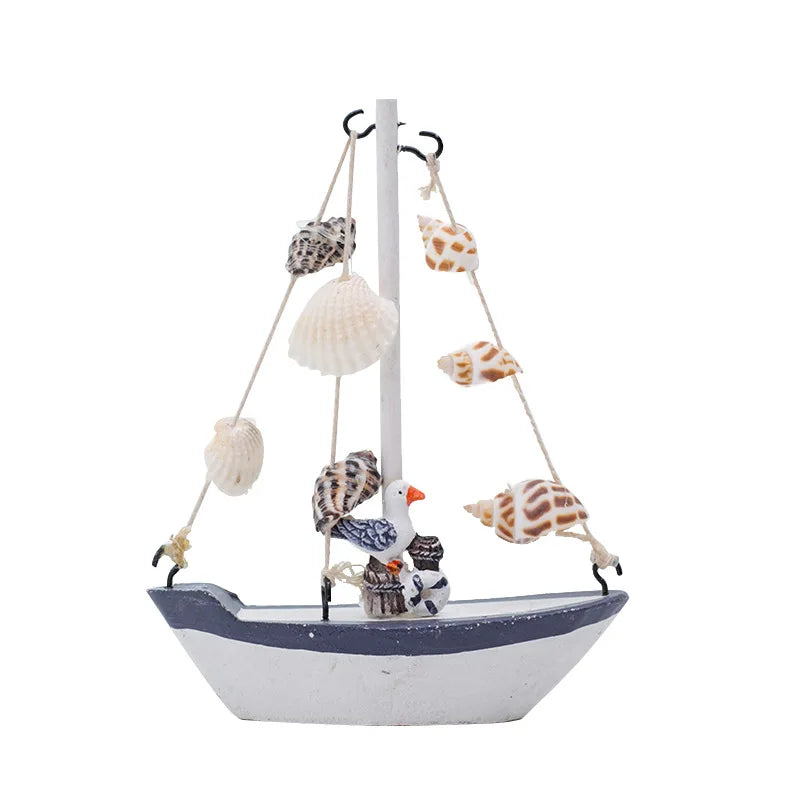 Nautical Sailboat Model Room Home Decoration Figurines Miniatures Mediterranean Style