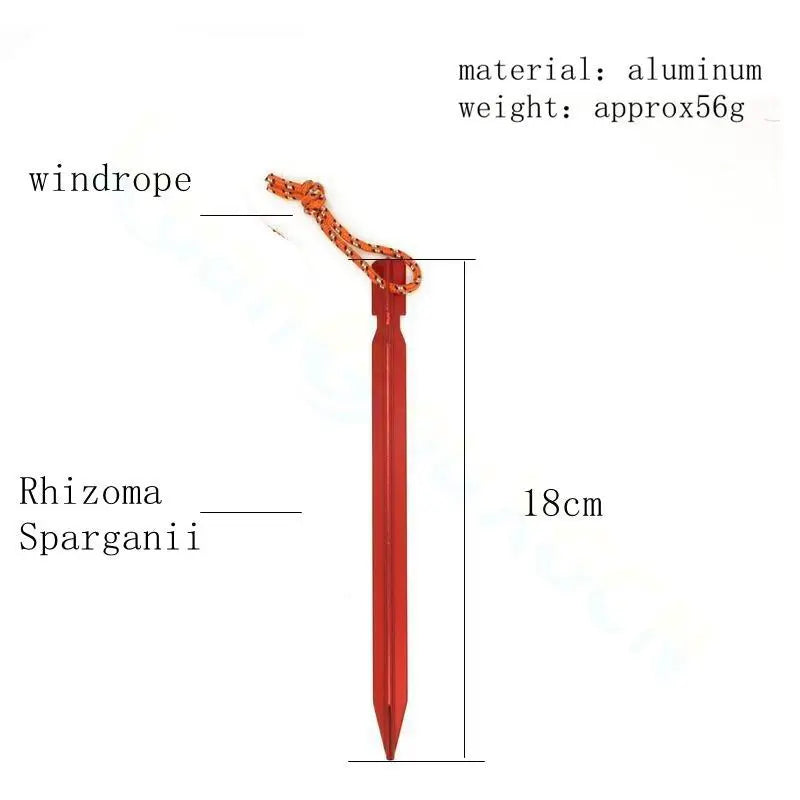 4pcs 18cm Tent Peg Nail Aluminium Alloy Stake with Rope Camping Equipment Outdoor