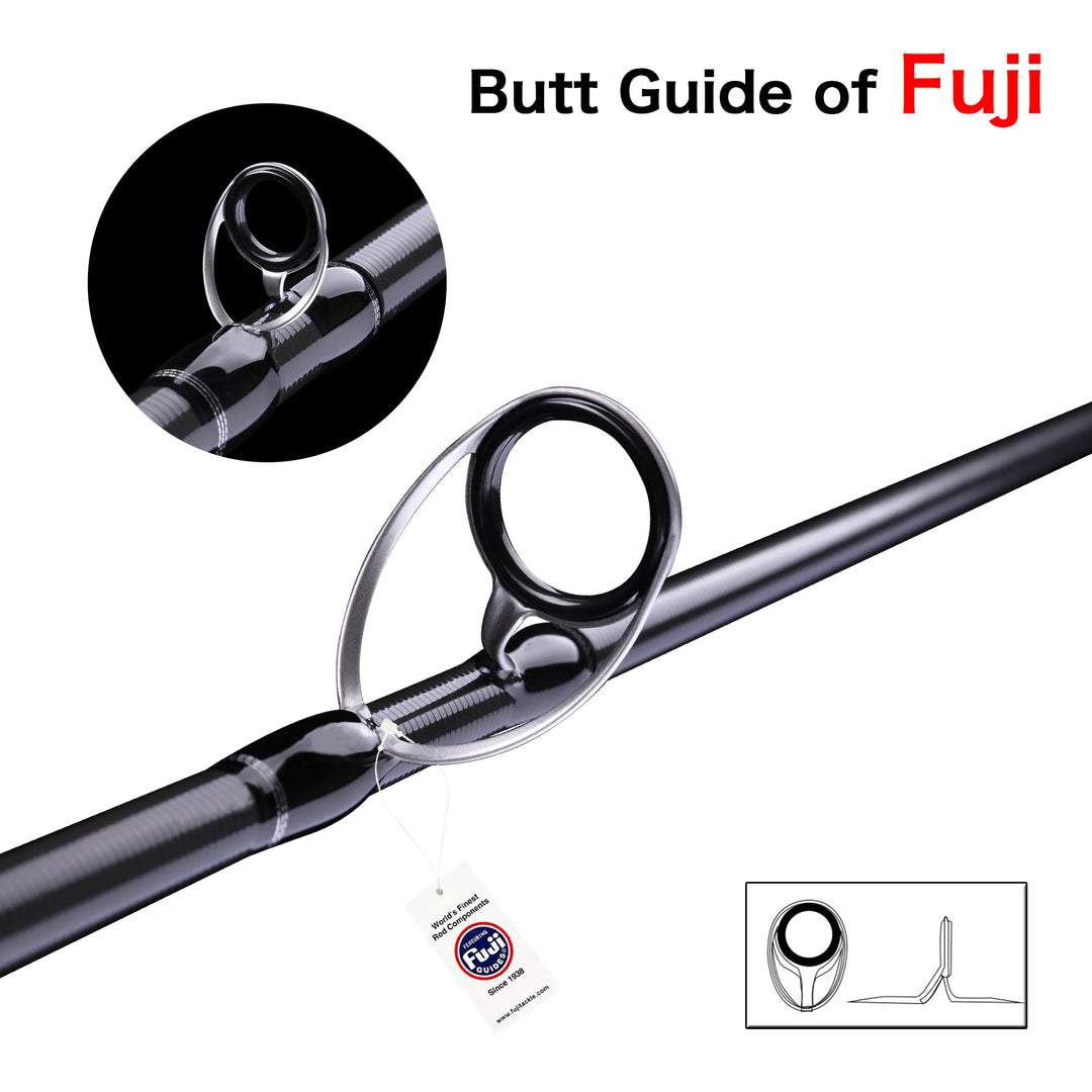 PHISHGER Spinning Casting Fuji Fishing Rod 1.68/1.98/2.1/2.4/2.7/3.0/3.3m T800 Carbon 2Tip ML/M/MH/H Lure 5-80g Baitcasting Pole