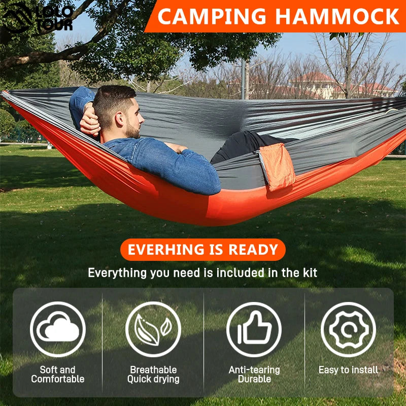 220x100cm Parachute Hammock 1 Person Portable Army Survival 210T Nylon Hammock