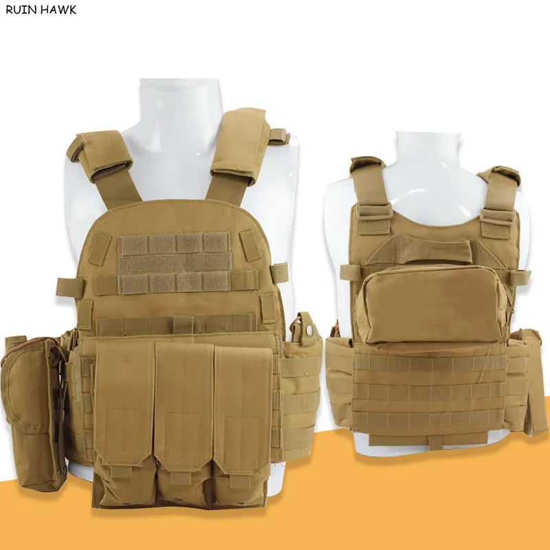 Nylon Pouch Molle Gear Tactical Vest Body Armor Hunting Plate Carrier Airsoft