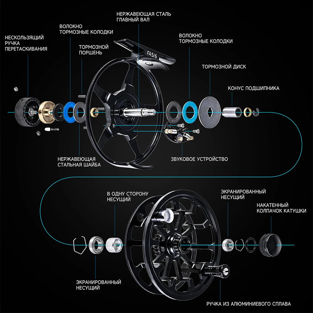 LEOFISHING Star Fly Fishing Wheel Aluminum Alloy FA3/4 FA5/6 FA7/8 Front Fishing Reel