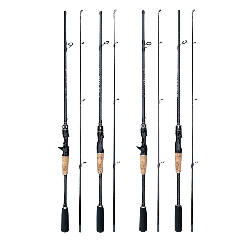 Baitcasting Spinning Travel Carbon 2 Section Fishing Rods Casting Weight