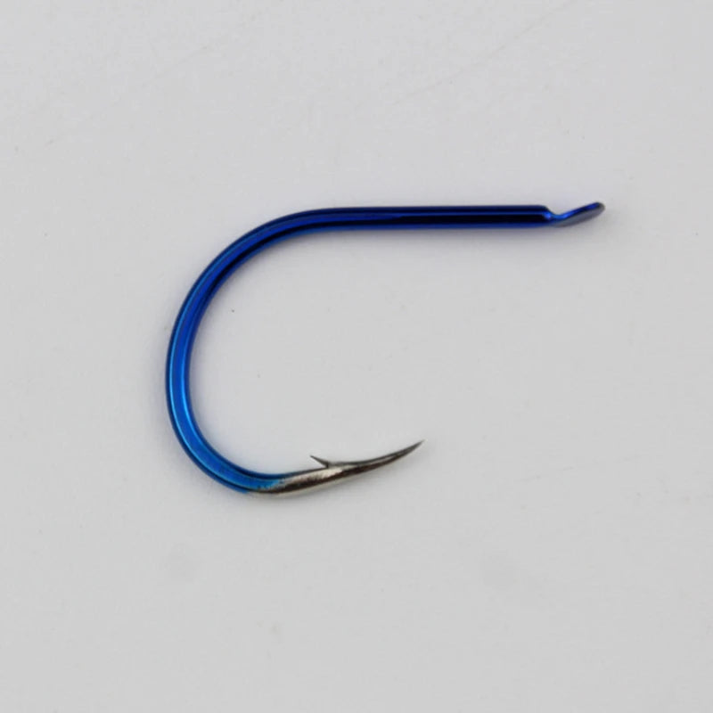 Ghost tooth blue Iseni fish hook with barbs grass carp bighead silver carp big hook fishing