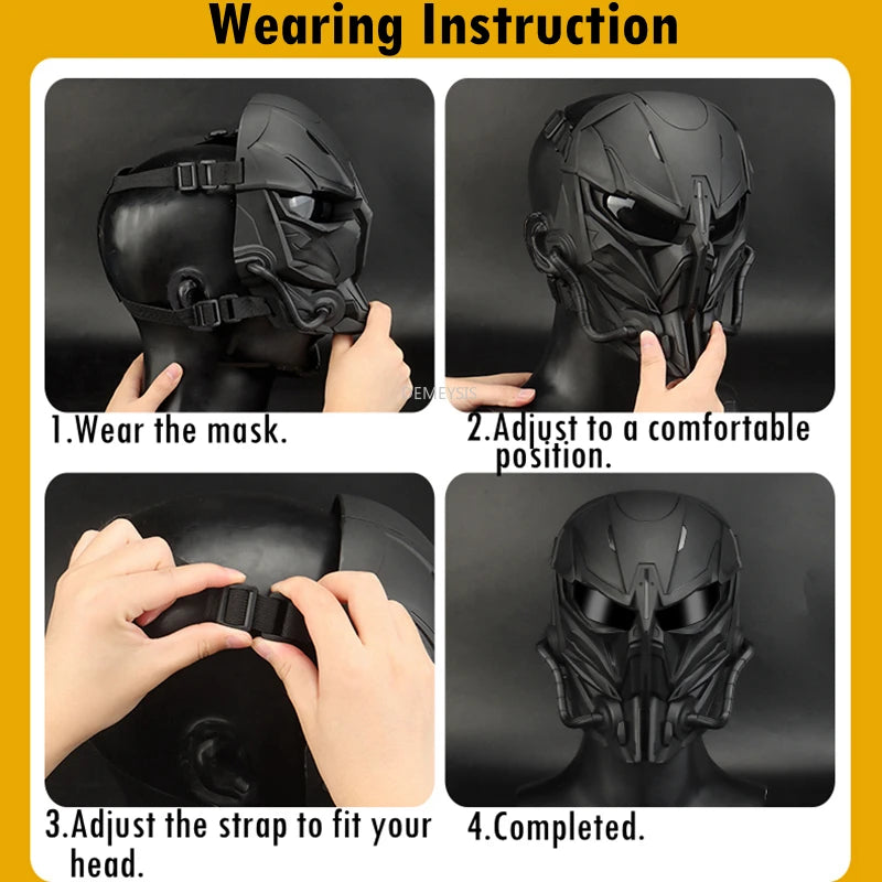 Tactical Full Face Mask Breathable Airsoft Paintball CS Wargame Sports Protective Mask