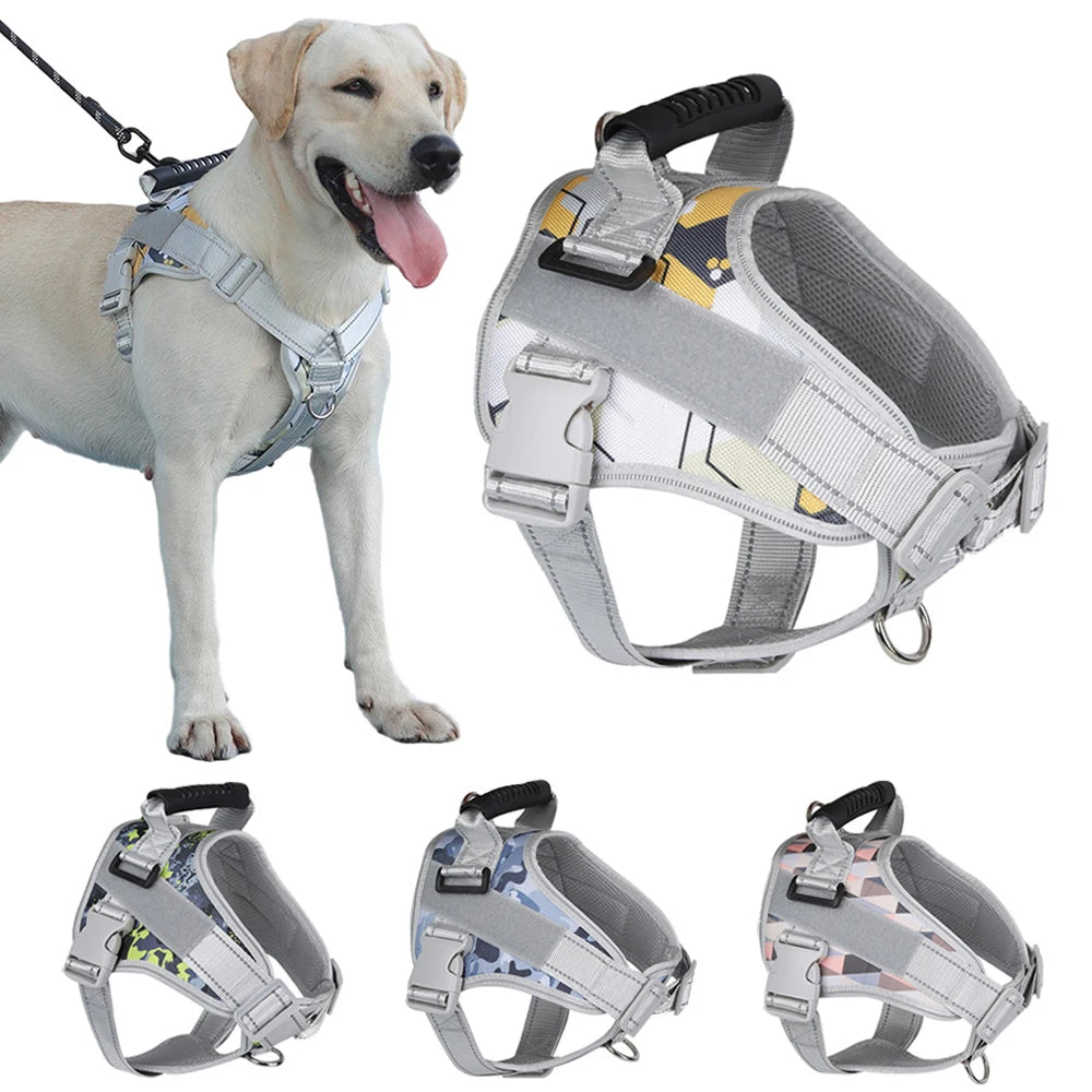 No Pull Large Dog Harness with Easy Control Handle Oxford Cloth Big Dog Harness