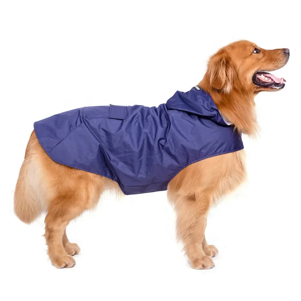 Dog Raincoat Waterproof Hoodie Jacket Rain Poncho Pet Rainwear Clothes with Reflective