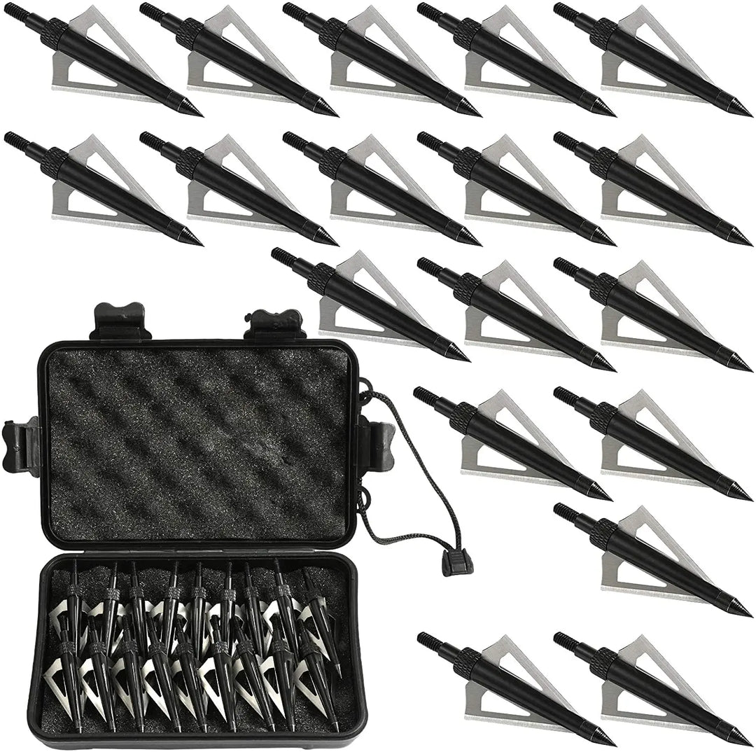 3 Fixed Blade Hunting Broadheads Archery Arrow Hunting Points Metal Tips Compound Bow and Crossbow 18pcs