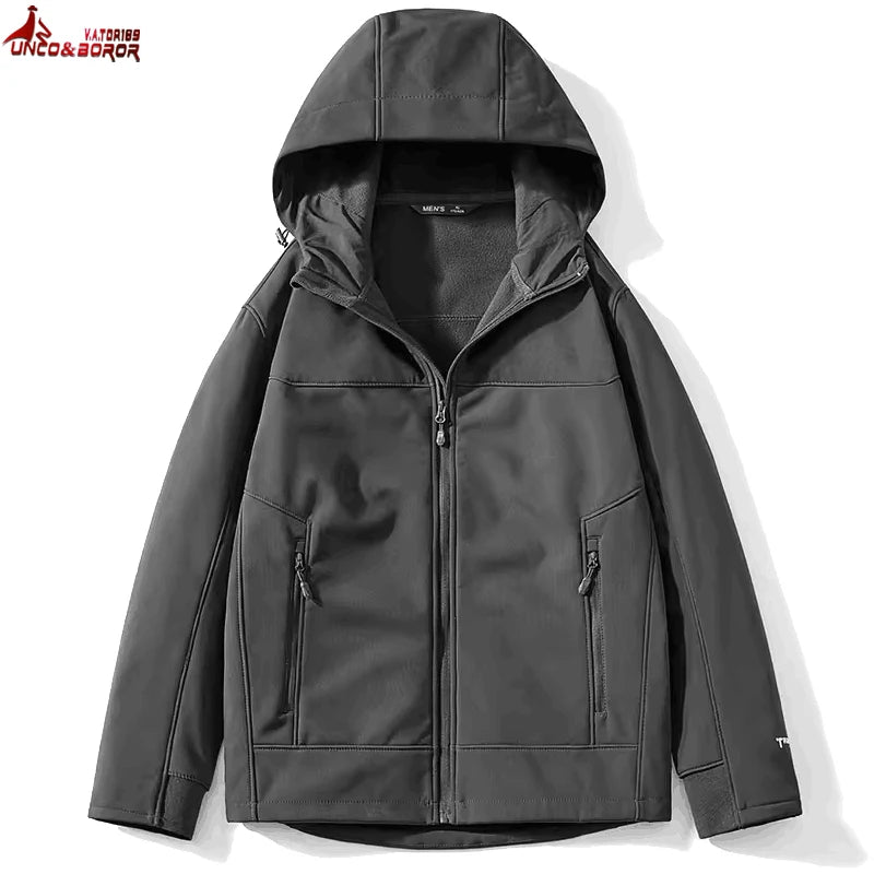 Plus Size 7XL 8XL Men's Spring Fall Tactical Waterproof Jackets Performance Fleece