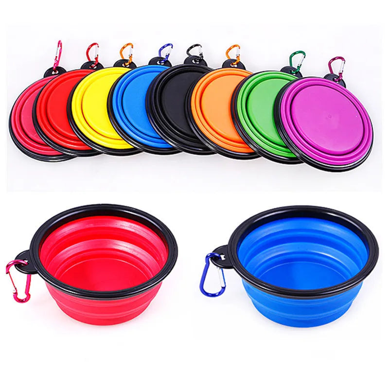 350ML Foldable Silicone Pet Bowl Portable Puppy Food Container Collapsible Feeder