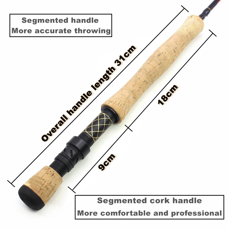 NEW 2.1M Carbon 4 Sections Fly Fishing Rod LW 7/8 Fast Action Freshwater Fly Rods