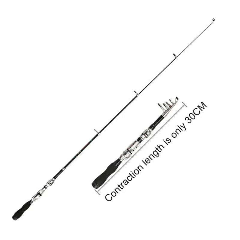 1~2.3m Telescopic Mini Fishing Rods Super Hard Carbon Steel Rivers Lakes Fishing Rod