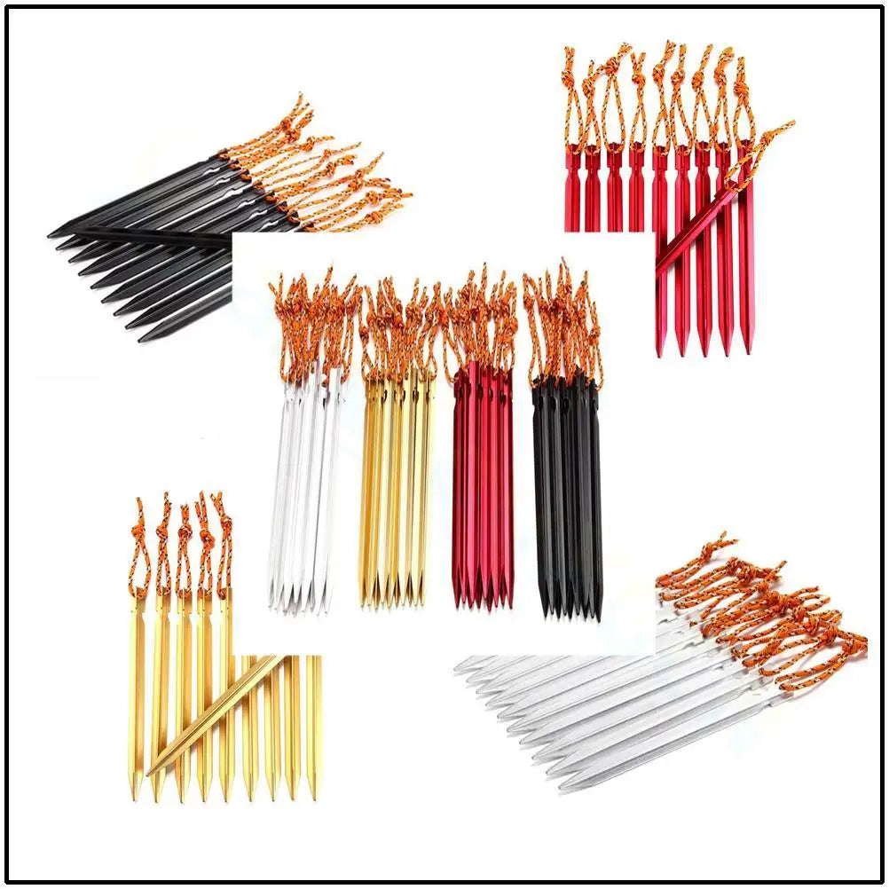 4pcs 18cm Tent Peg Nail Aluminium Alloy Stake with Rope Camping Equipment Outdoor