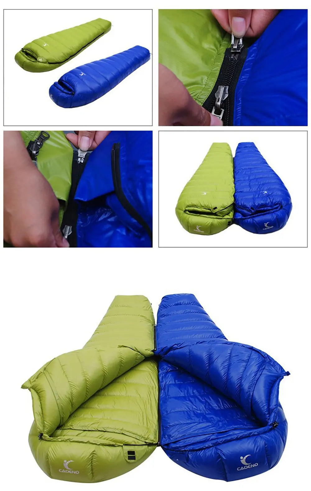 Outdoor Camping White Duck Down Sleeping Bag Ultralight Winter Autumn Adult Sleeping