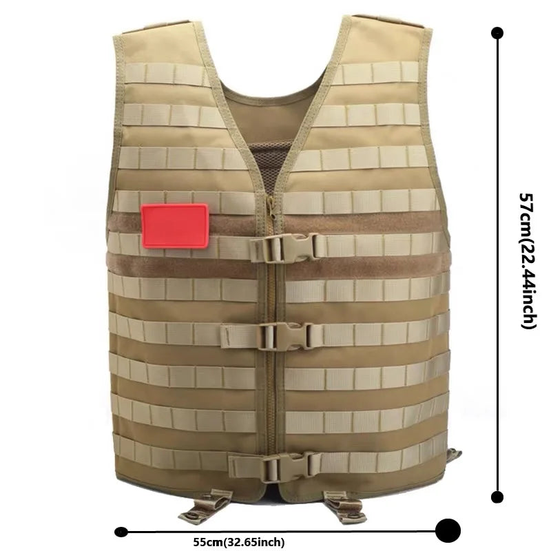 Adjustable Tactical Molle Military Camo Vest Airsoft Field Combat Load Carrier Outdoor