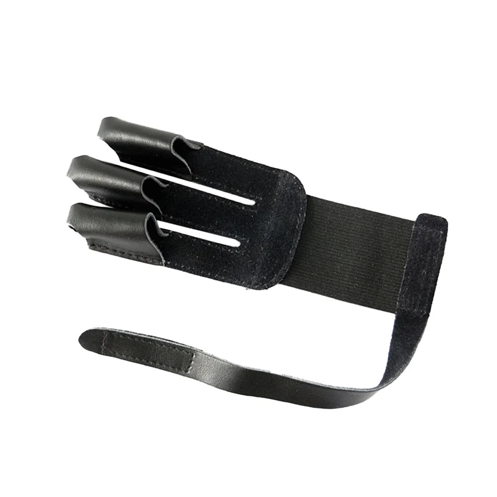 Practical Three Fingers Protective Gear Cowhide Glove for Recurve Hunting Archery