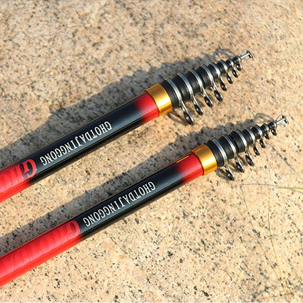 Telescopic Rock Fishing Rod Portable Travel Carp Spinning Travel Casting Pole