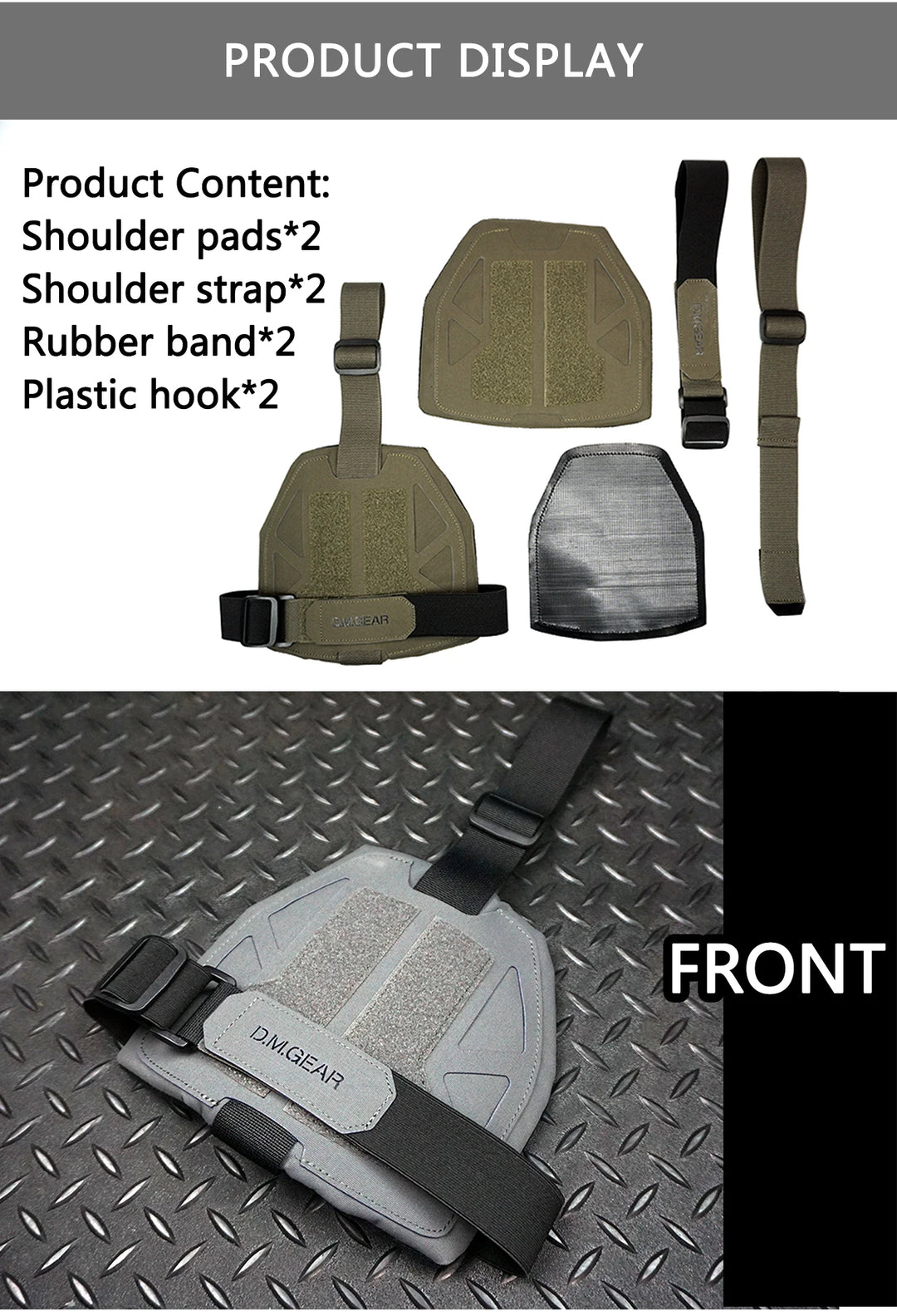 DMgear Steel Series - Tactical Vest Universal Shoulder Pads Shoulder Armor Compatible