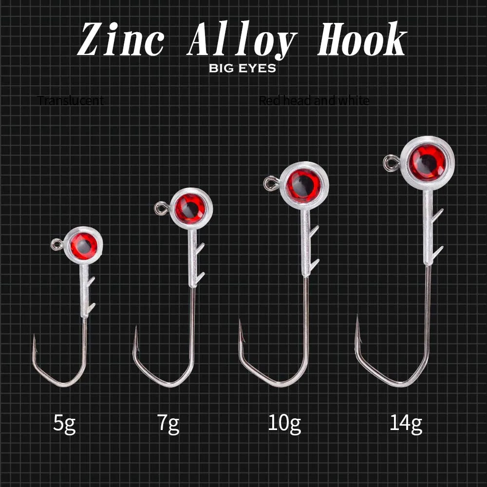 Hunthouse Fishing Hook Set Zinc Alloy With Big Eyes 5g/7g/10g/14g Jigging Jig Screw