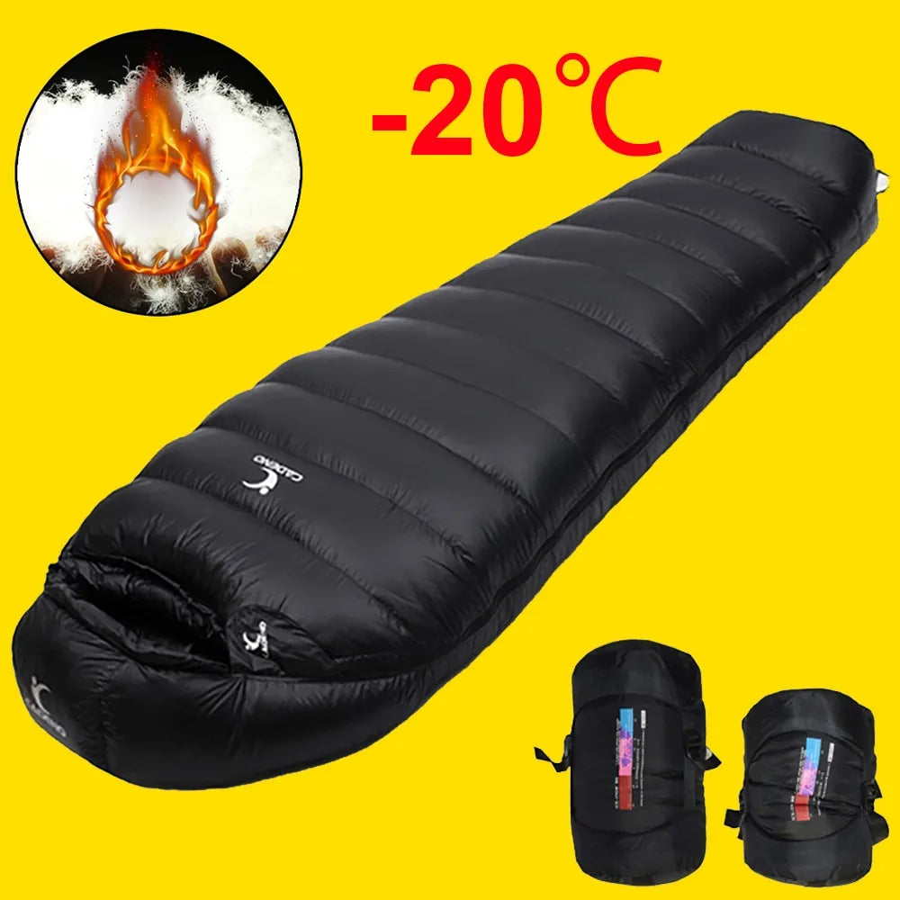 Outdoor Camping White Duck Down Sleeping Bag Ultralight Winter Autumn Adult Sleeping