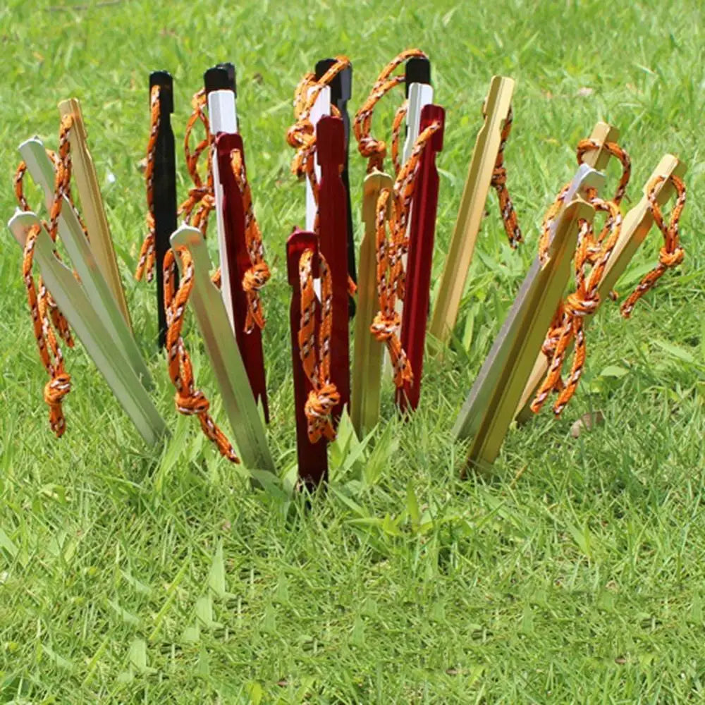 4pcs 18cm Tent Peg Nail Aluminium Alloy Stake with Rope Camping Equipment Outdoor